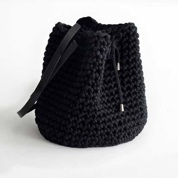 Handmade Bucket Bag – Black by Iota