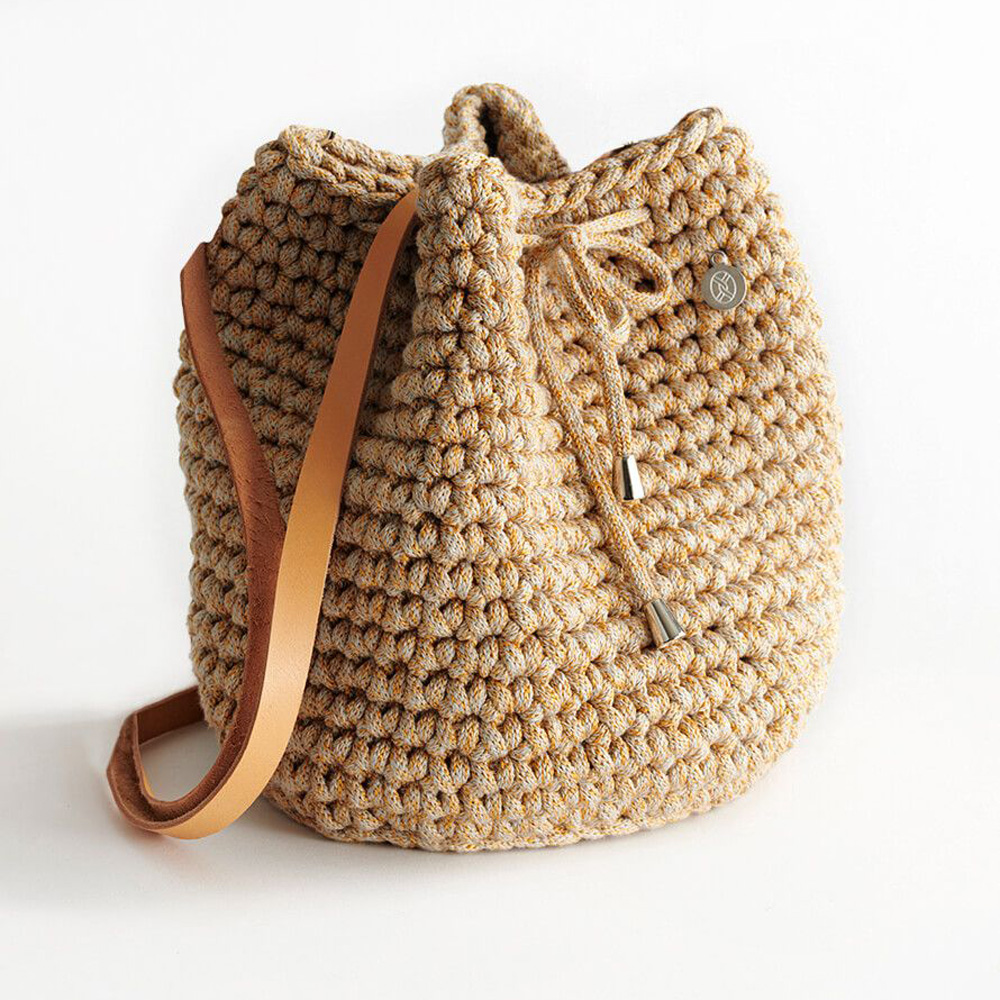 Handmade Bucket Bag – Straw by Iota