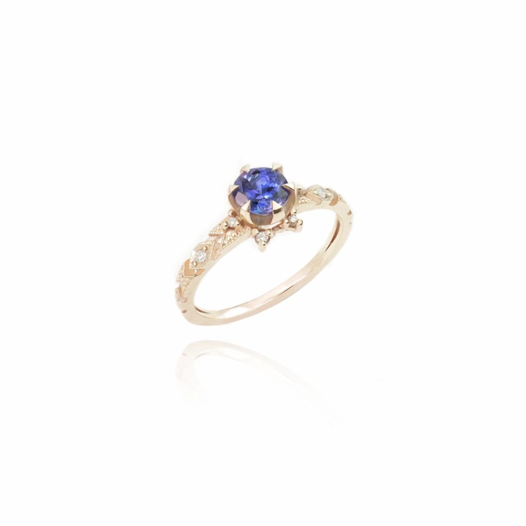 Delicacy Ring with Baby Tanzanite by Mocielli