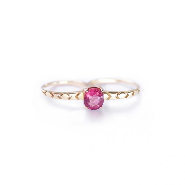 Shooting Star Double Ring with Tourmaline by Mocielli