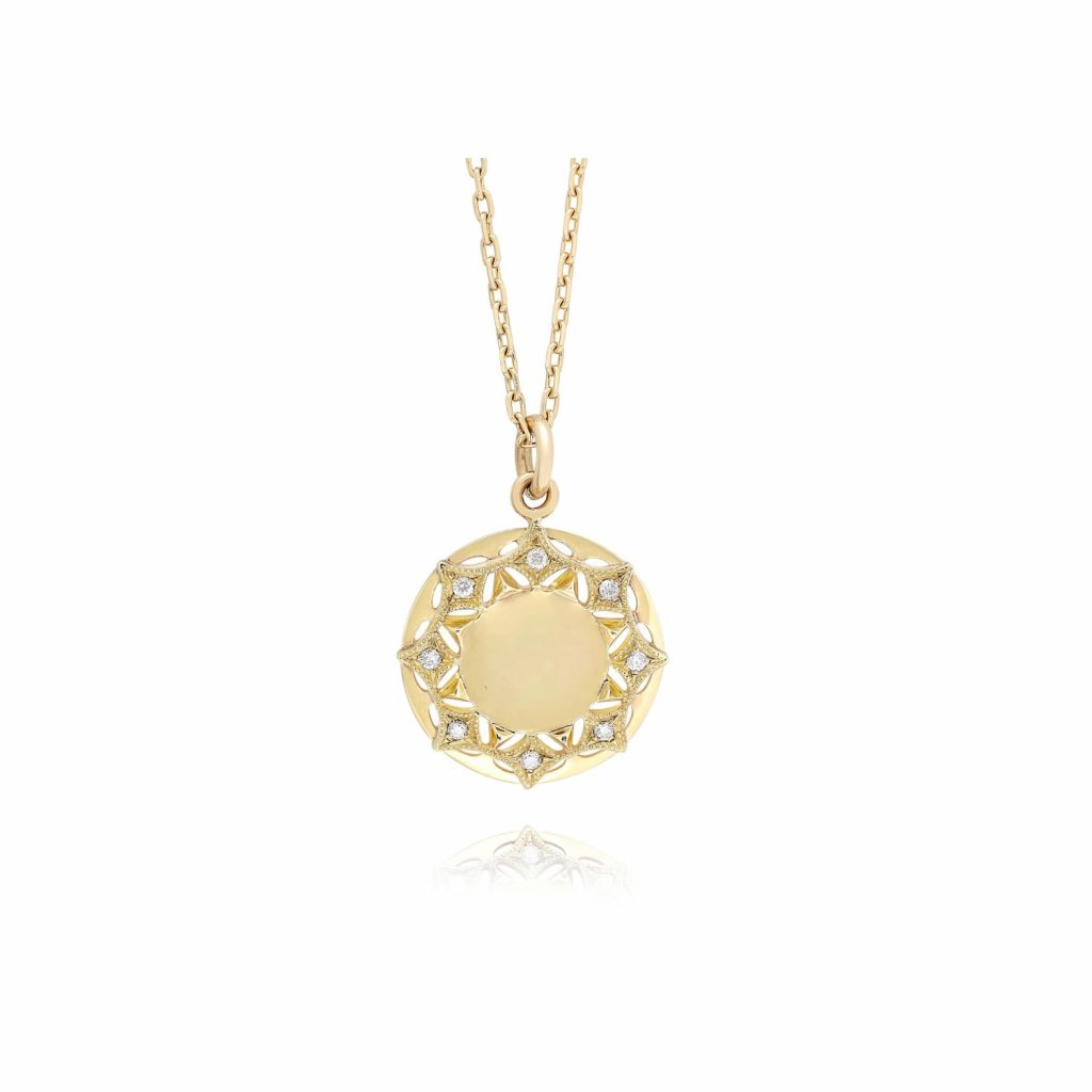 Queen of Diamonds Sun Pendant Necklace by Mocielli