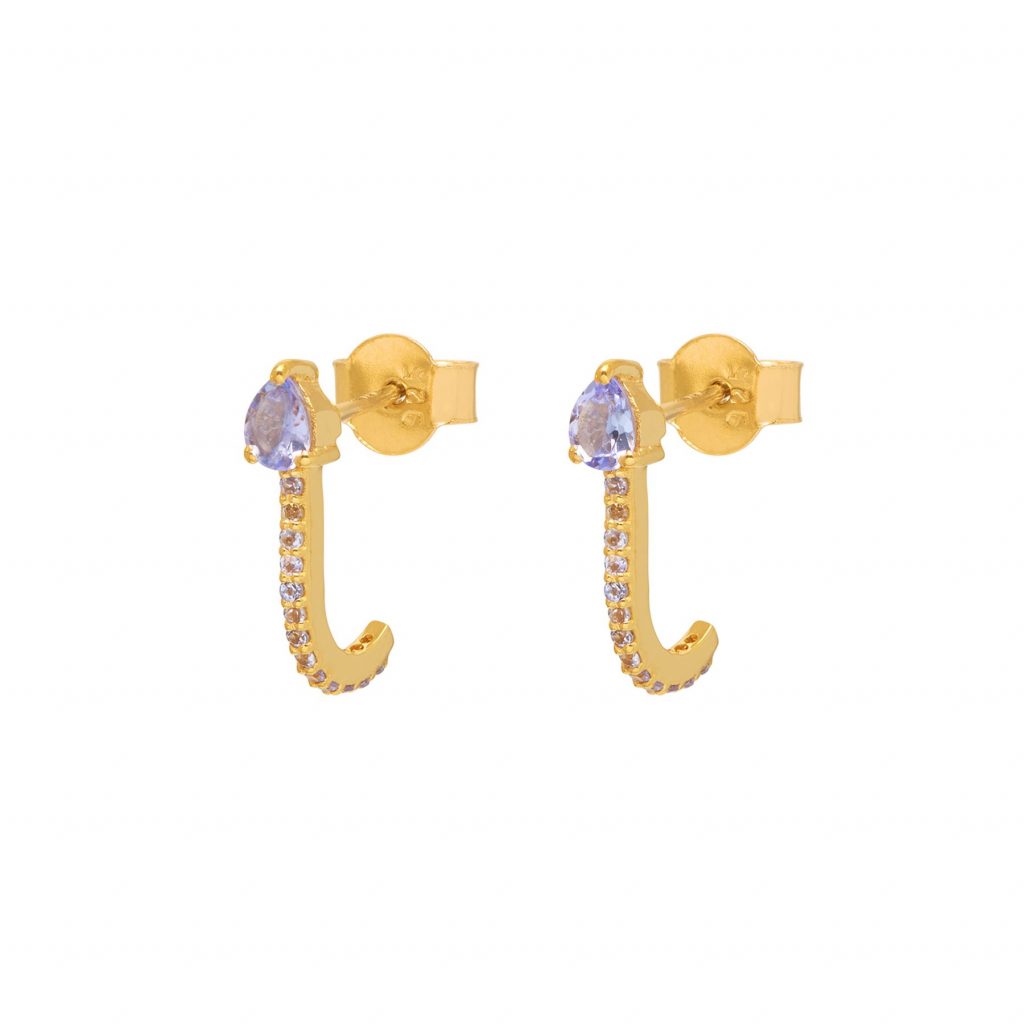 Tanzanite Huggie Earrings by Assya