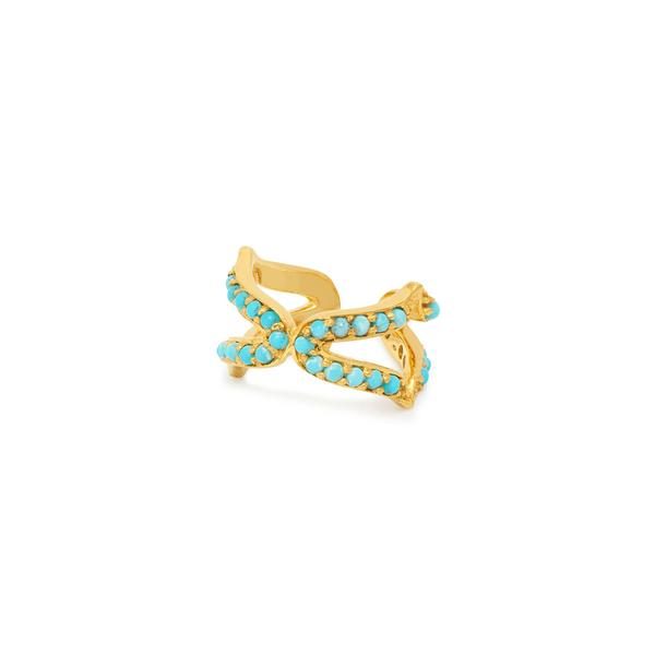 Oriental Ear Cuff Turquoise and Gold by Assya