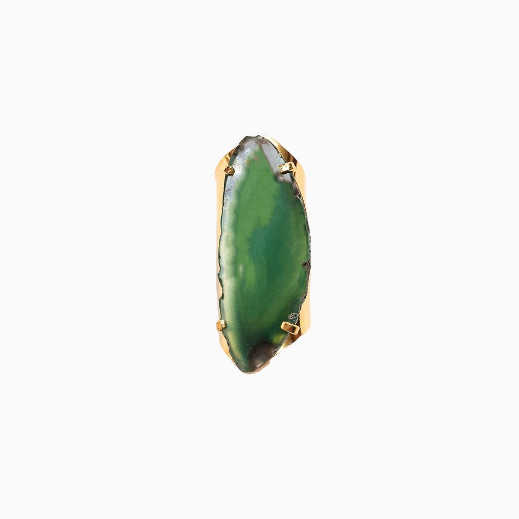 Guardian Angel Sea Green Agate Gemstone Ring by Tiana Jewel