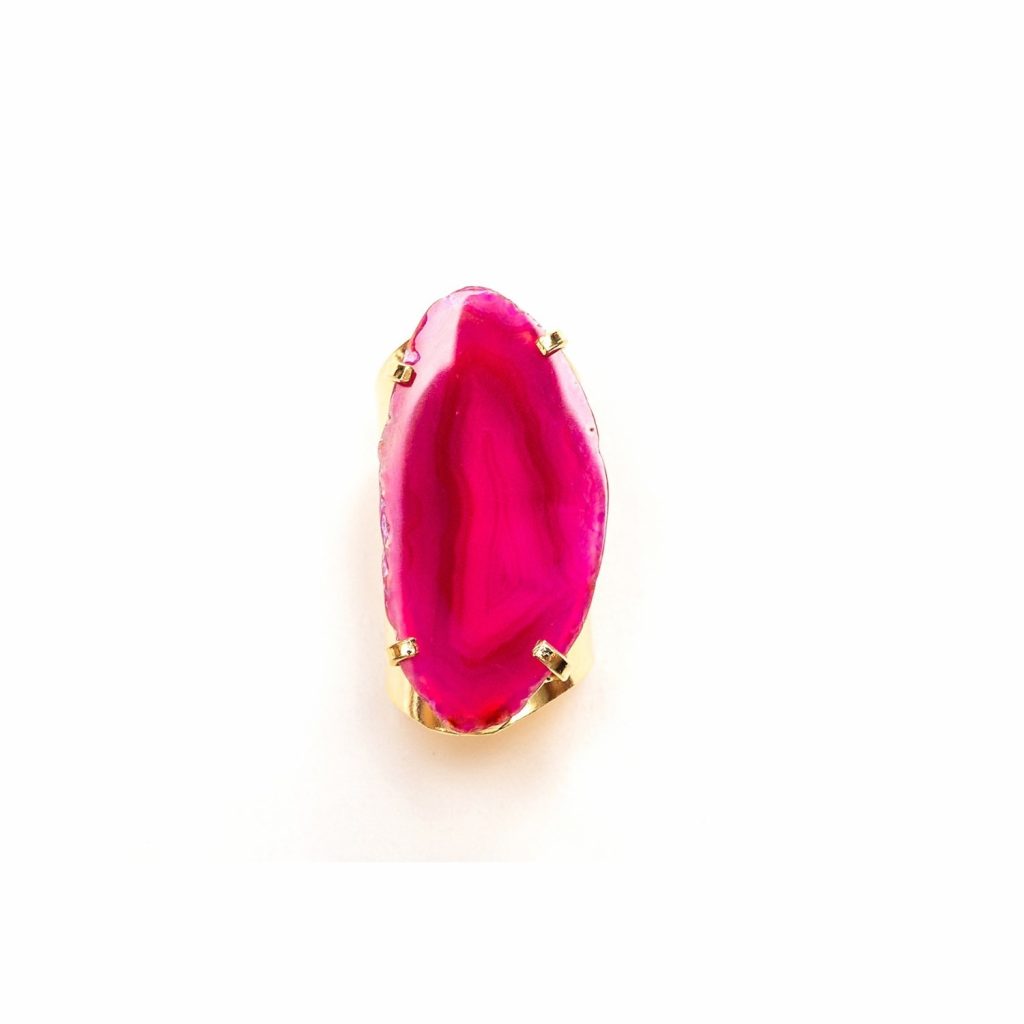 Guardian Angel Pink Agate Gemstone Ring by Tiana Jewel