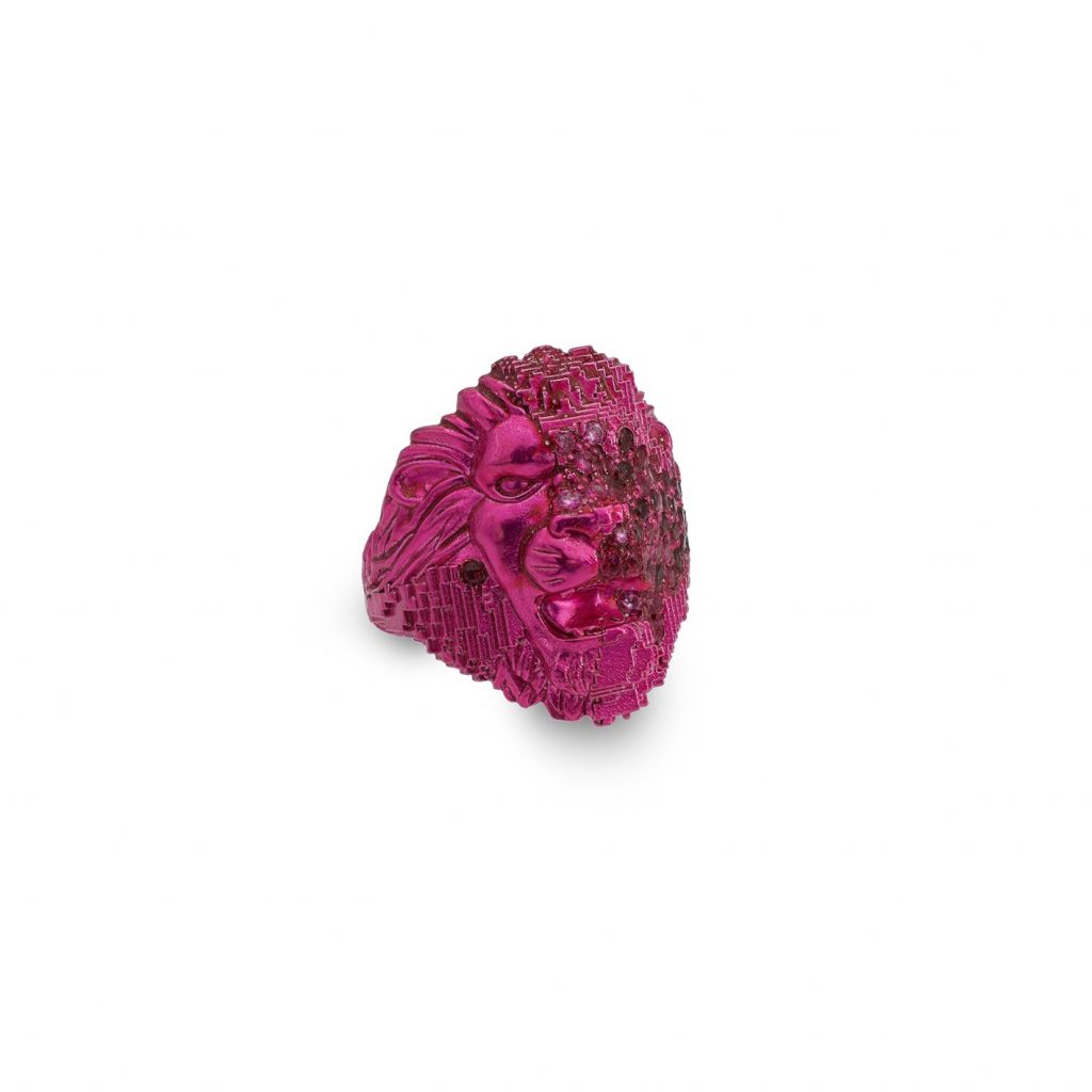 Pink Pave Lion Ring by Harriet Morris