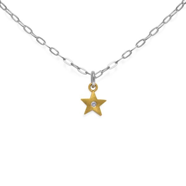 White Sapphire Star Pendant Necklace by Julia Thompson