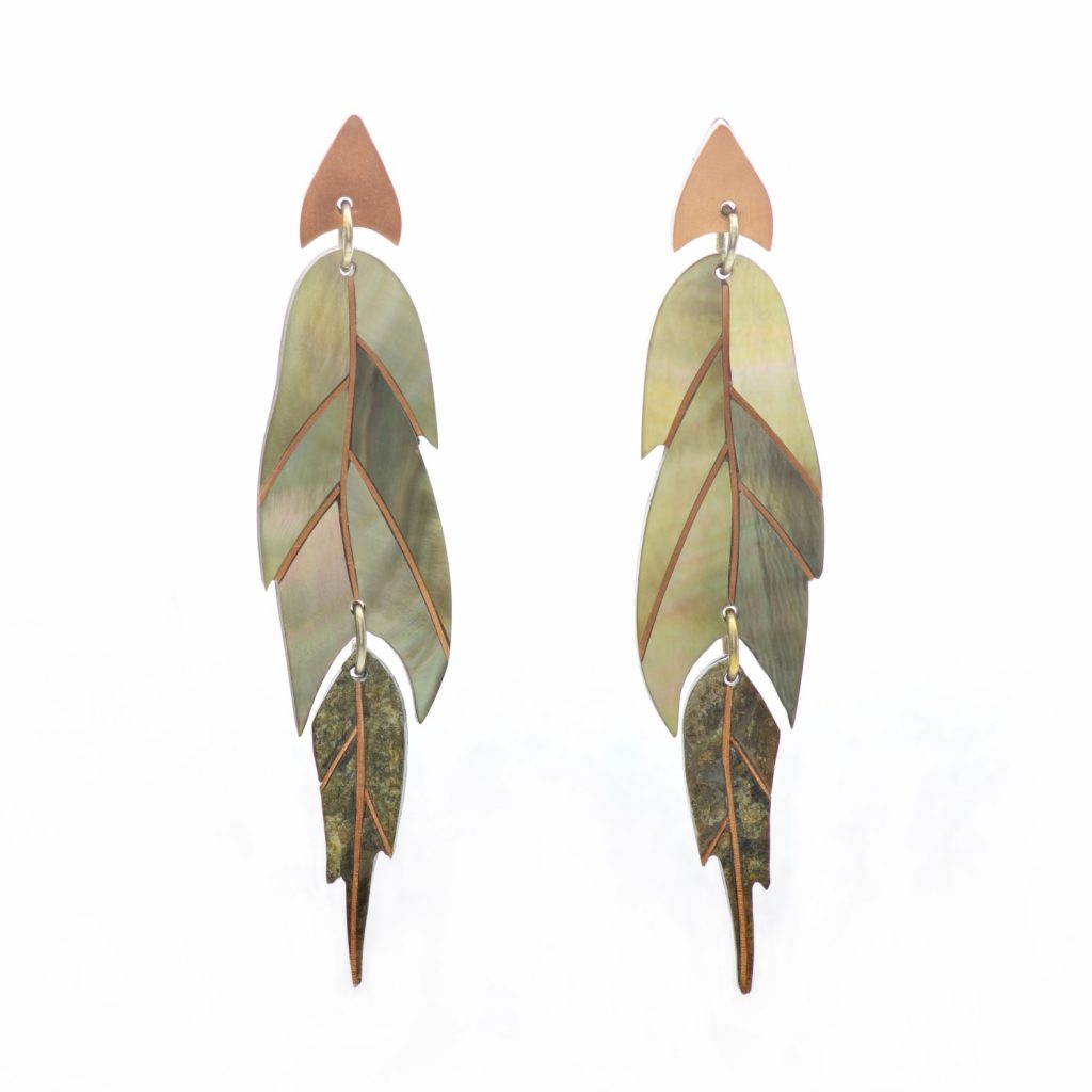 Ajei Feather Swing Earrings by NIIN