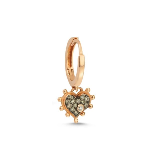 Champagne Heart Hoop Earring by Selda Jewellery
