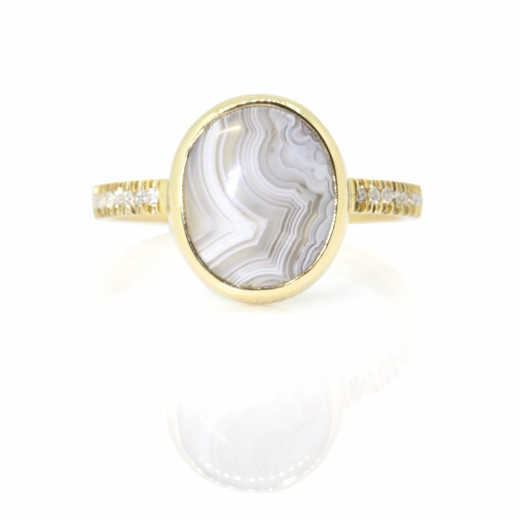 White Lace Agate Ring by Sorrel Bay