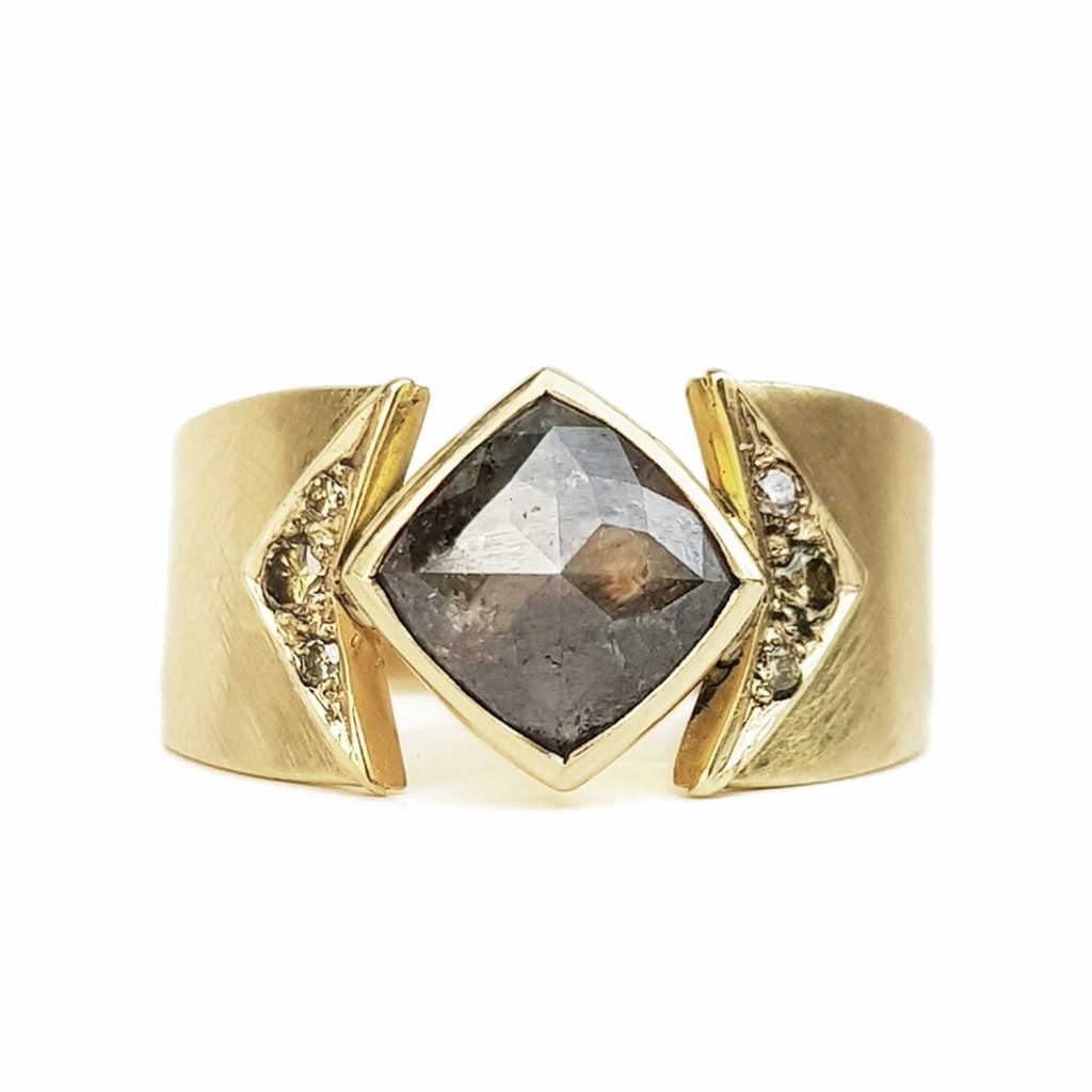 Diamond Chevron Ring by Claire Macfarlane Jewellery