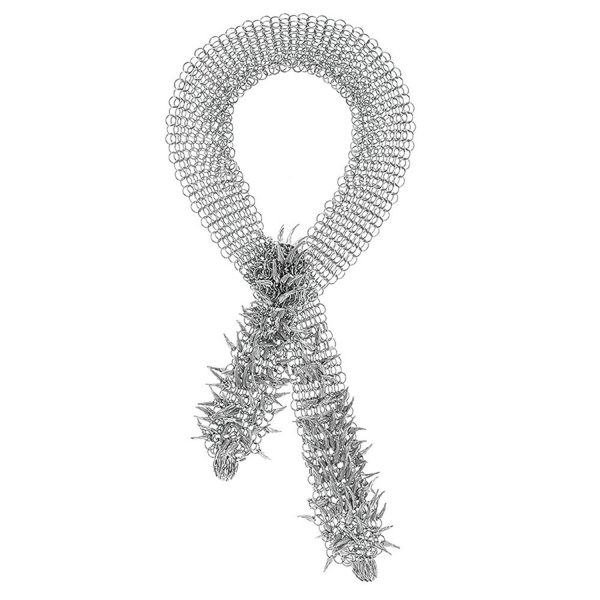Dionysus Bear Claw Chainmail Necklace (Silver) by Simon Harrison