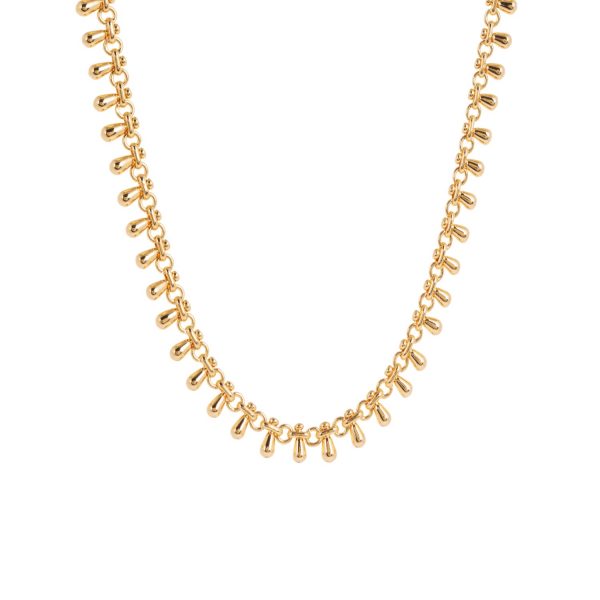 Katia Gold Chain Necklace with Teardrop Tassels by Amadeus