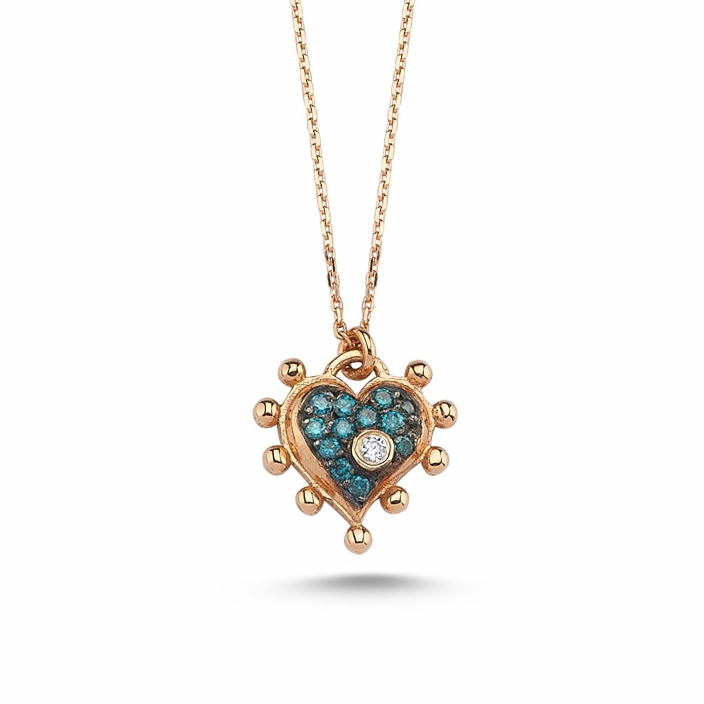 Blue Heart Necklace by Selda Jewellery