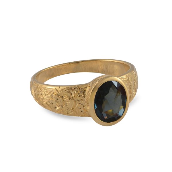 Bryn Blue Spinel Gold Ring by Emma Chapman Jewels