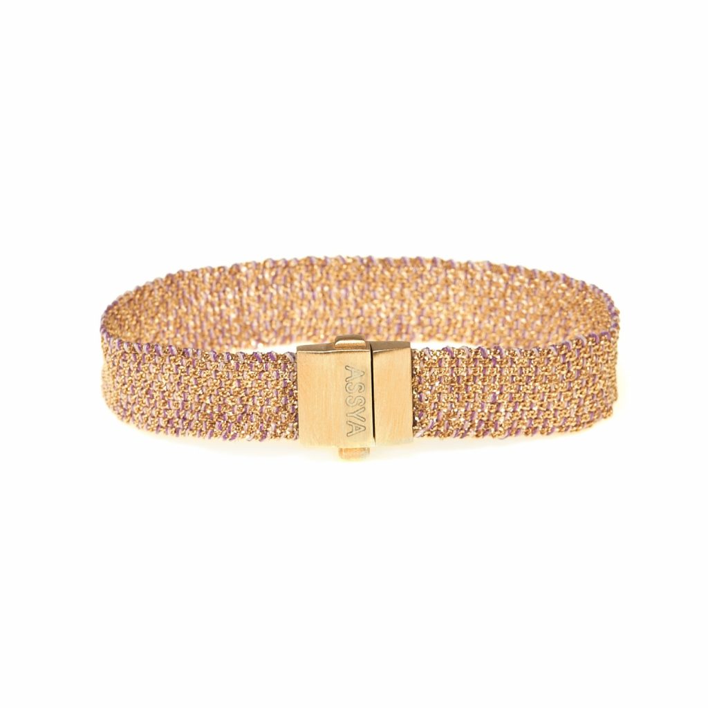 Weaved Bracelet Gold and Lilac by Assya