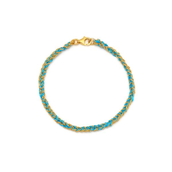 Panama Friendship Bracelet Gold and Turquoise by Assya