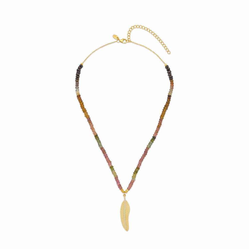 Tourmaline Feather Necklace by Assya