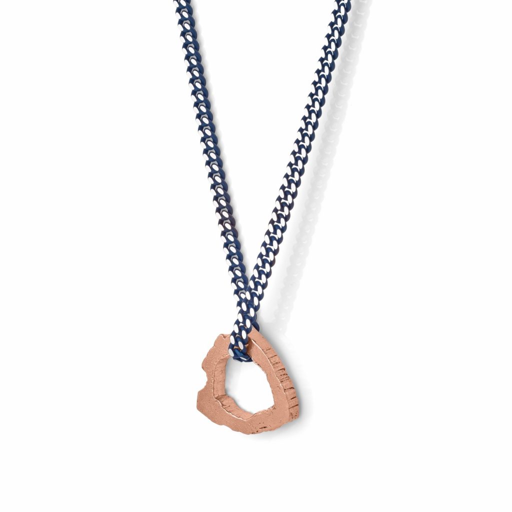 RockStars Necklace with Small Sliced Pendant in Rose Gold by The Rock Hound
