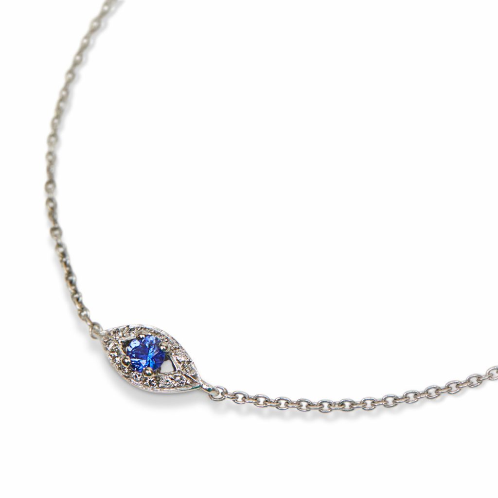 Evil Eye Bracelet with Blue Sapphire by Sophia Perez