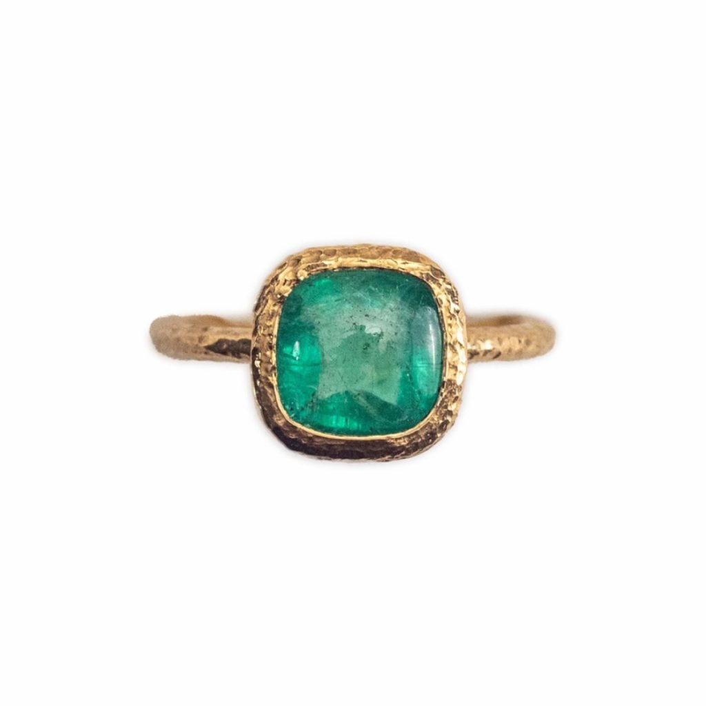 Emerald Cushion Colette Ring by India Mahon