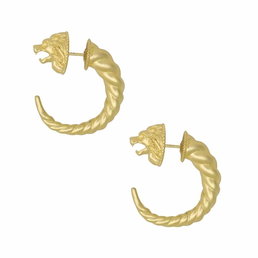 Lion Earrings by Miphologia Jewelry
