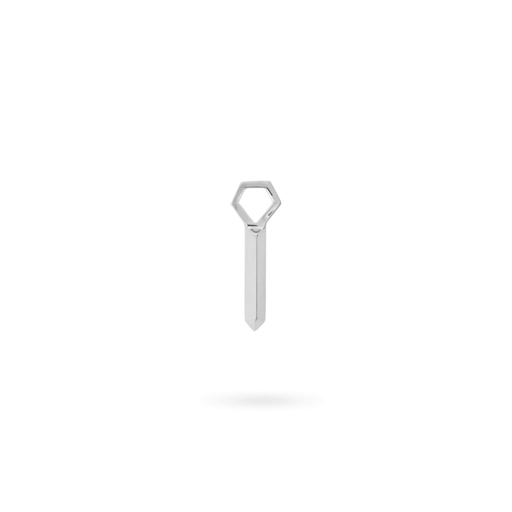White Gold Key Charm by MATILDE Jewellery
