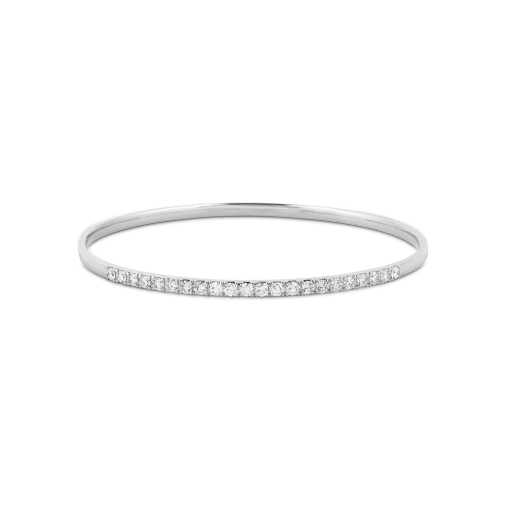White Gold Leonis Bangle by MATILDE Jewellery