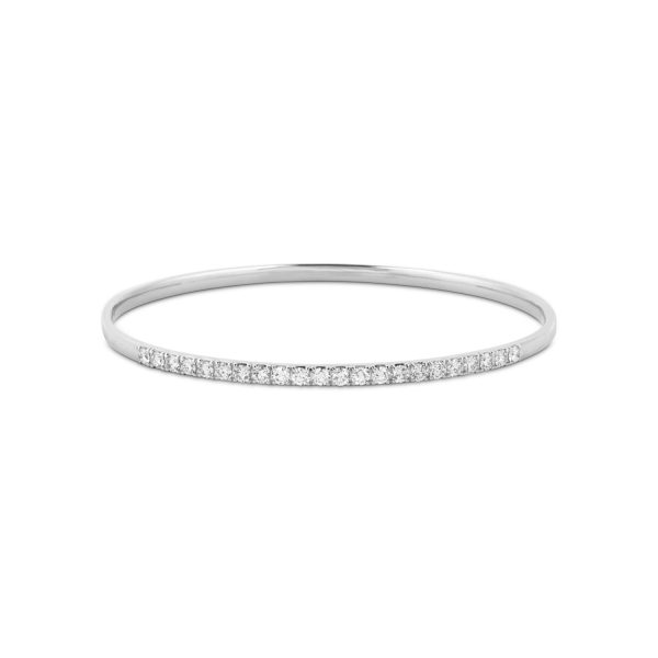 White Gold Leonis Bangle by MATILDE Jewellery