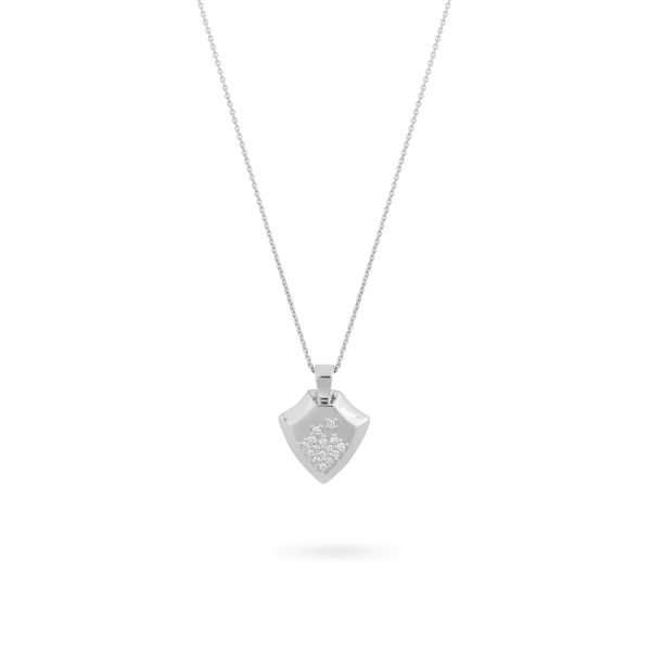 White Gold Shield Necklace by MATILDE Jewellery