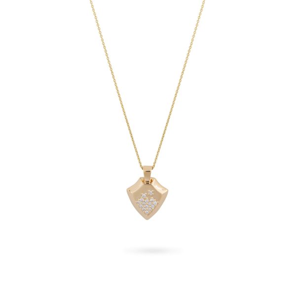 Yellow Gold Shield Necklace by MATILDE Jewellery