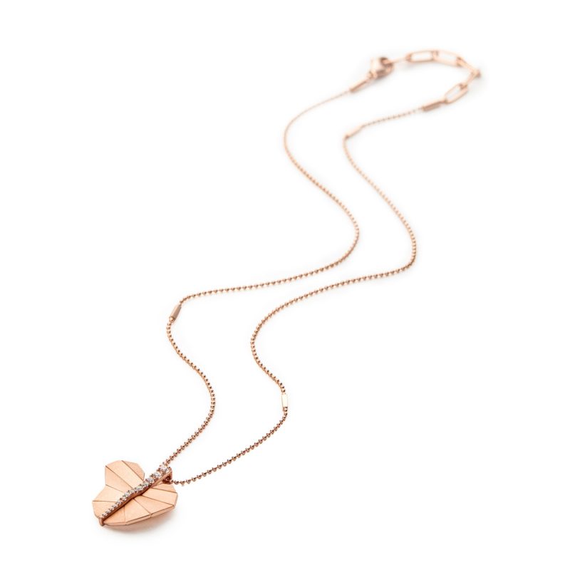 Busia Leaf Necklace - Rose Gold (Large) Tomasz Donocik La Maison Couture sustainable & ethical jewellery UK