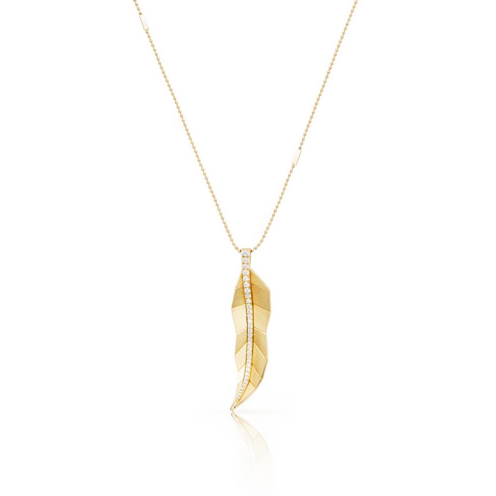 Busia Leaf Necklace – Yellow Gold by LMC X Tomasz Donocik
