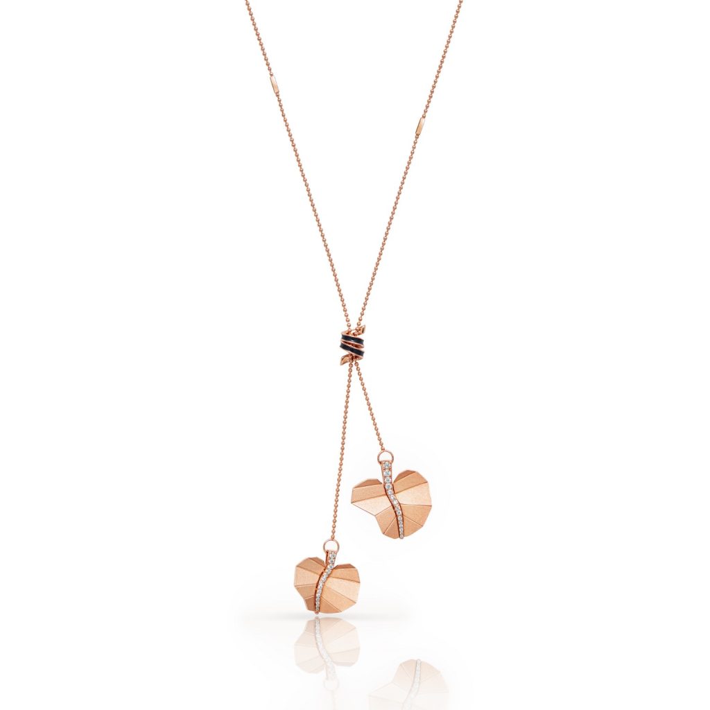 Double Round Busia Leaf Necklace – Rose Gold by LMC X Tomasz Donocik