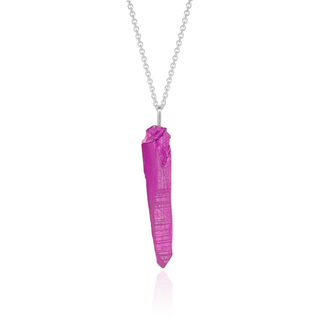 HotRocks Wand Necklace – Fuchsia Pink by The Rock Hound