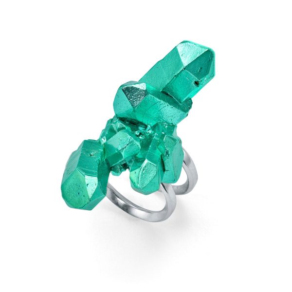 HotRocks Large Cluster Ring – Aqua Green by The Rock Hound
