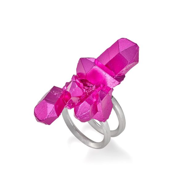 HotRocks Large Cluster Ring – Fuchsia Pink by The Rock Hound
