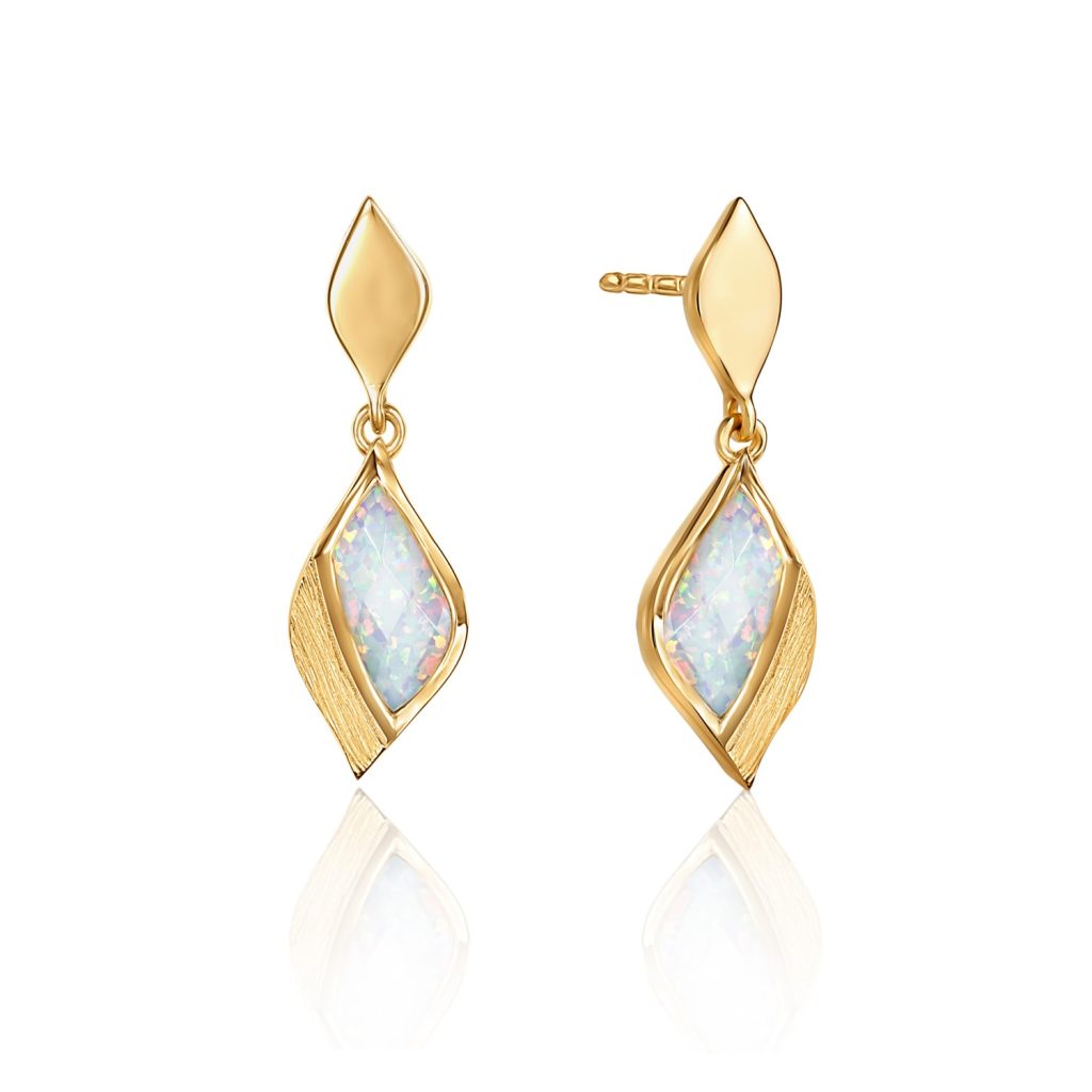Clarity Gold Opal Earrings by Lustre & Love