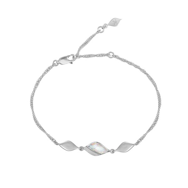 Clarity Silver Opal Bracelet by Lustre & Love