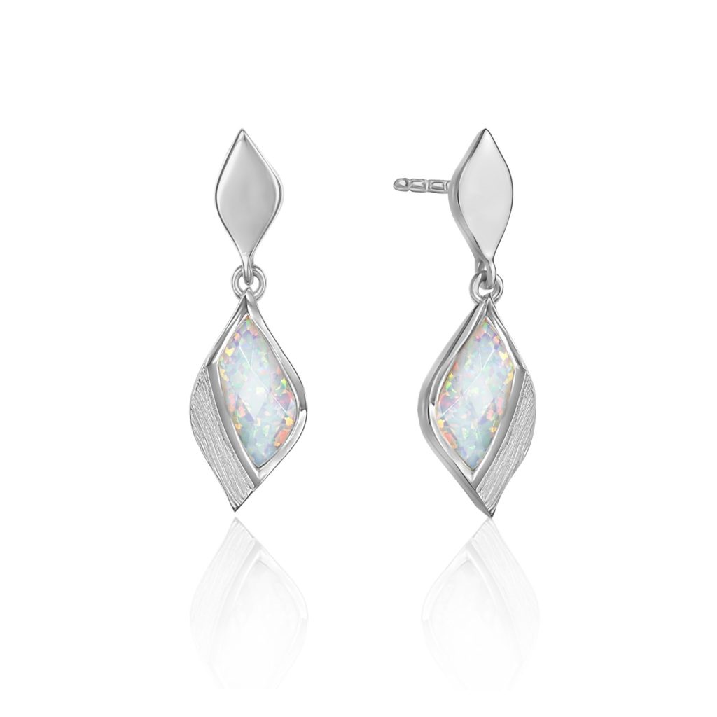 Clarity Silver Opal Earrings by Lustre & Love