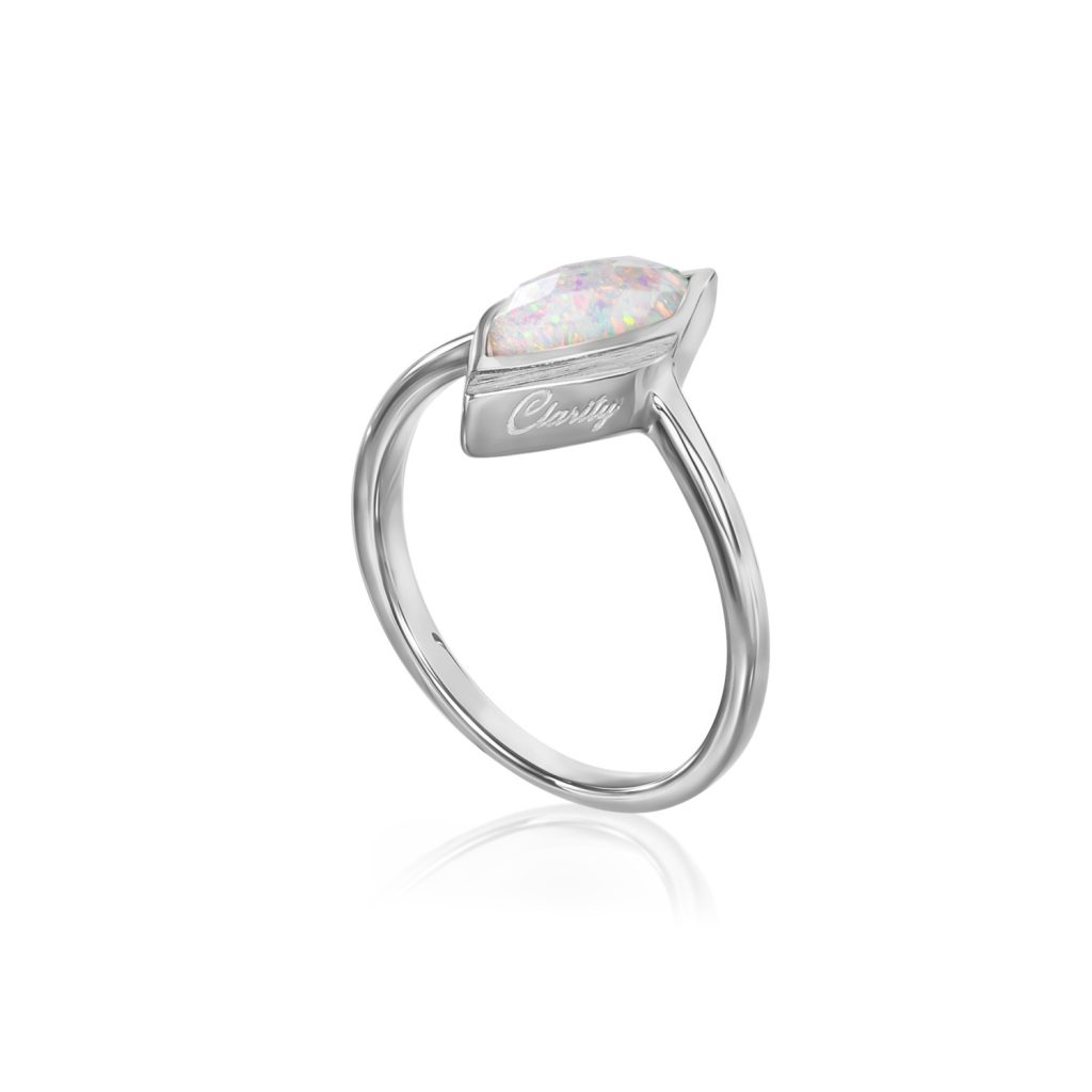 Clarity Silver Opal Ring by Lustre & Love