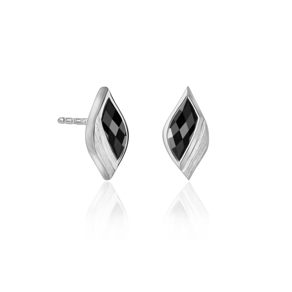 Strength Silver Onyx Stud Earrings by Lustre & Love