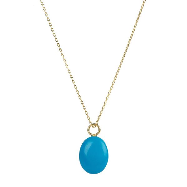 Eden Gold Chain Necklace with Turquoise Pendant by Amadeus