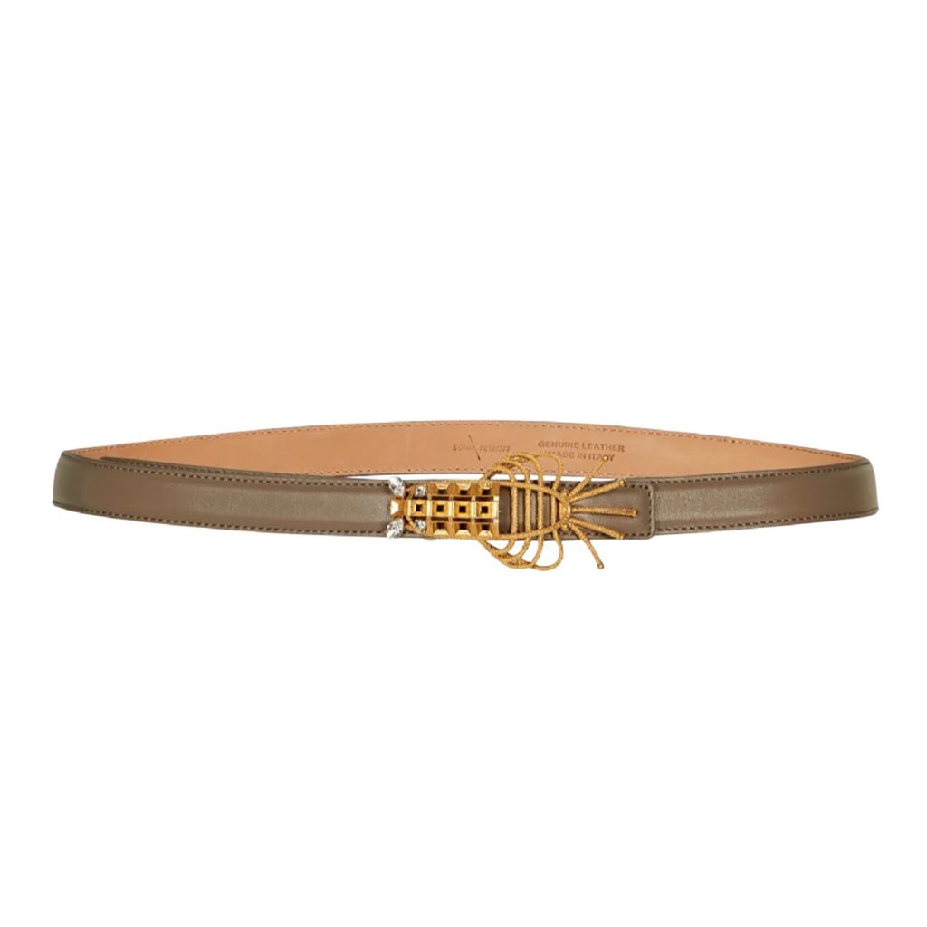 Lobster Narrow Belt – Taupe by Sonia Petroff