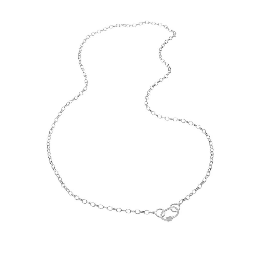 Long Rolo Chain In Silver by Miphologia Jewelry