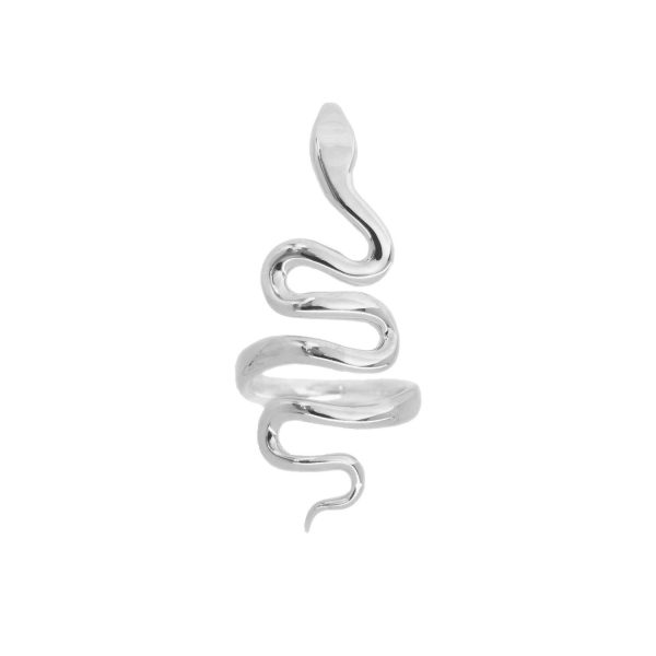Snake Large Ring In Silver by Miphologia Jewelry