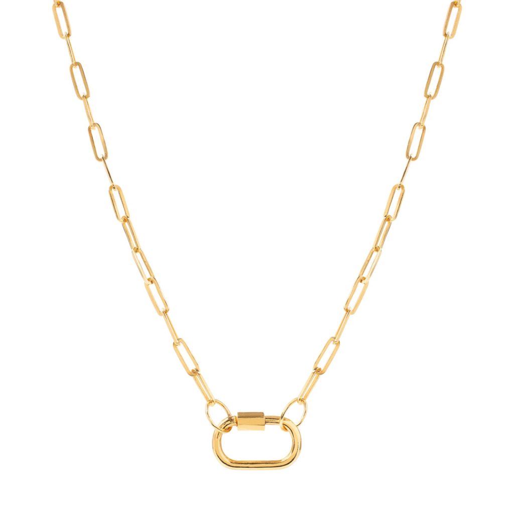 Daphne Gold Paperclip Link Chain Necklace by Amadeus