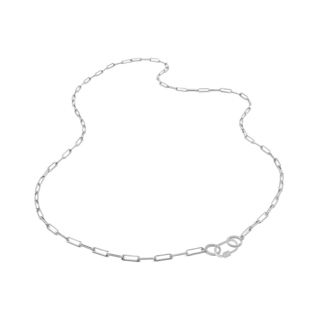 Square Link Chain in Silver by Miphologia Jewelry