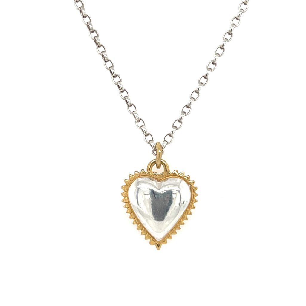 Lulu Heart Pendant – Silver Chain by Ana Verdun London