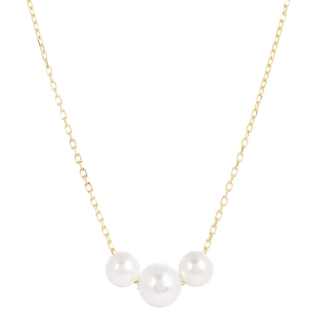 Laura Gold Chain Necklace with Tripple Pearls by Amadeus
